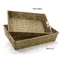 Rope Storage Rectangle Tray/ Gift Basket w/ Small Wire Frame